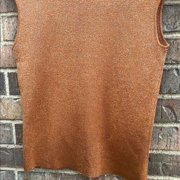 Coldwater Creek Women’s Chic Sparkle Copper Fall Sleeveless Knit Top M - Picture 13 of 14